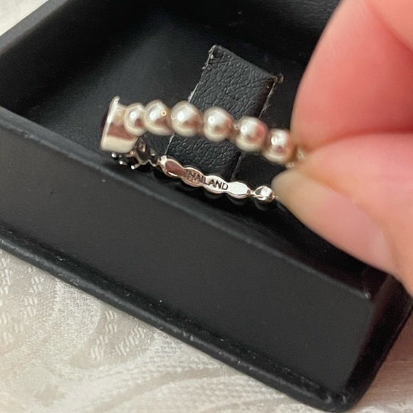 Authentic Micheal Dawkins 925 Pink Sapphire beaded ring size ( NOT SURE ) - Picture 7 of 7